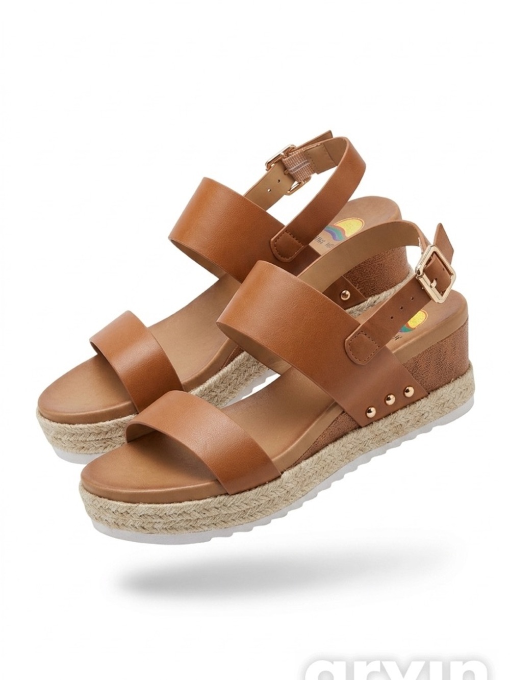 Maui Island Bella Women’s Tan Platform Espadrille Sandals sz 8 nwot